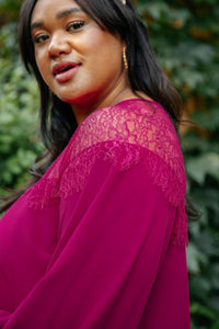 Straight Laced Blouse In Berry esb