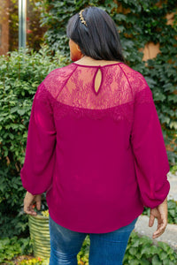 Straight Laced Blouse In Berry esb