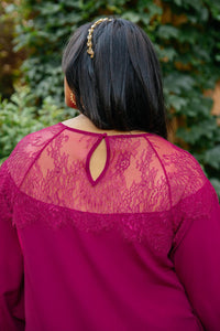Straight Laced Blouse In Berry esb