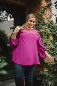 Straight Laced Blouse In Berry esb