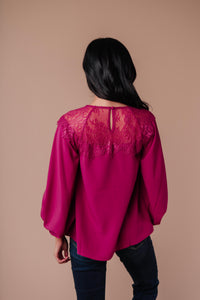 Straight Laced Blouse In Berry esb
