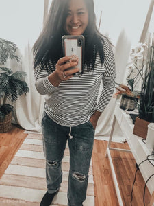 Tie Waist and distressed Jeans