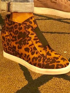 Leopard Wedge Sneakers