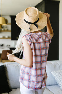 Pink Plaid Sleeveless Top ESB