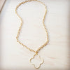 Matte Gold Quatrefoil Pendant Necklace 257lg