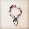 Genuine Aqua Terra Beaded Bracelet w/ Copper Arrow 810v