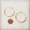 **Opulent Gold Beaded Texture Hoop Earrings 219cr