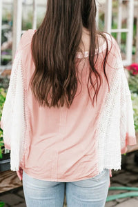 V-Neck Three-Quarter Sleeve Blouse