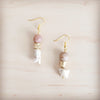 Frosted Sunstone & White Turquoise Drop Earrings 200ba