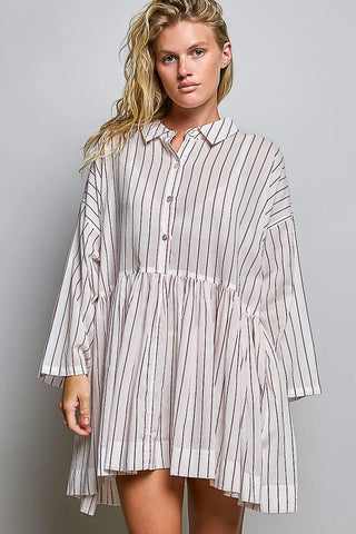 Umgee Ruffle Sleeve Babydoll Dress