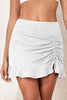 Ruched Elastic Waist Swim Skirt