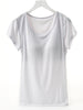 Round Neck Short Sleeve T-Shirt with Bra