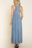 Stone Washed Side Slit Cut Out Maxi Dress by POL