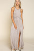 Stone Washed Side Slit Cut Out Maxi Dress by POL