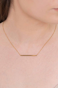 Modern Minimalist Bar Necklace 14K