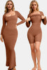 Basic Bae Built-In Shapewear Square Neck Long Sleeve Maxi Dress