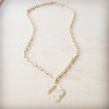 **Matte Gold Small Quatrefoil Pendant Necklace 257lh