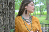Triple Strand Turquoise & Wood Collar Necklace
