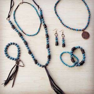 **Natural American Turquoise and Wood Earrings 226h