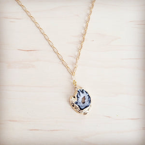 **Gilded Black Agate Necklace 257ma