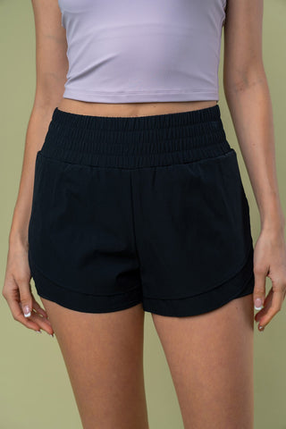 VERY J Crossover Waist Active Skirt with Short Liner