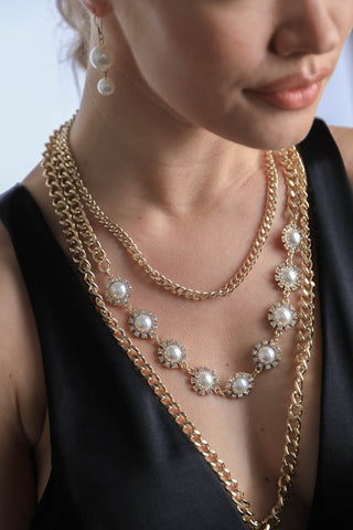 Gold-Plated Pearl Necklace