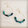 Beaded Hoop Earrings- Genuine Natural Turquoise Stones 200bi