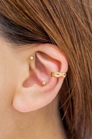 18K Gold-Plated Stainless Steel C-Hoop Earrings