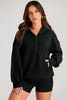 Pocketed Half Zip Long Sleeve Hoodie