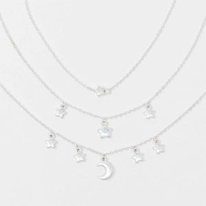 Starred Up Chain Anklet, Set of 3