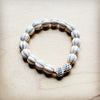 **White Turquoise Melon Beaded Stretch Bracelet 809h