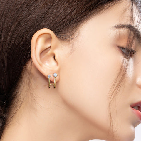 Shiny and Elegant 2 Carat Moissanite Stud Earrings