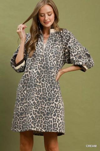 Umgee Ruffle Sleeve Babydoll Dress