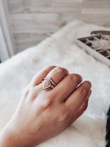 Rayna Morganite Rose Gold Ring Set