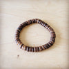 Wood Disc Beaded Stretch Bracelet 800oa