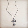 **Victorian Gilded Filigree Cross Necklace 257ly