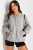 Pocketed Half Zip Long Sleeve Hoodie