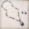 Sparkling Black Druzy Drop Earrings 219cu