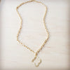 **Matte Gold Small Quatrefoil Pendant Necklace 257lh