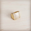 Square Sparkle Gilded Statement Ring 013mm