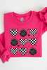 Checkerboard Hearts & Roses Sweatshirt