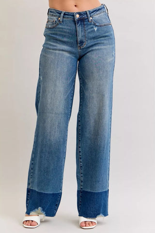 RISEN Full Size Button Fly Cropped Bootcut Jeans
