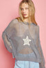 POL Star Patch Long Sleeve Knit Cover Up