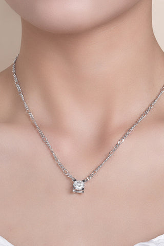 925 Sterling Silver Moissanite Cross Pendant Necklace