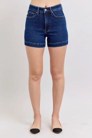 Judy Blue Full Size High Rise Cuff Denim Shorts Plus Size