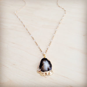 **Gilded Black Agate Necklace 257ma