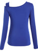 Cutout Asymmetrical Neck Long Sleeve T-Shirt