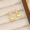 18K Gold-Plated Bubble Letter Stud Earrings