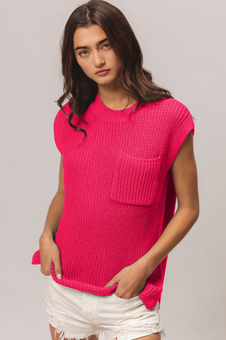 POL Openwork Long Sleeve Knit Cover Up