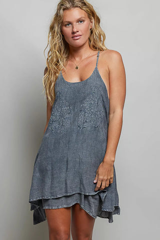 Umgee Ruffle Sleeve Babydoll Dress